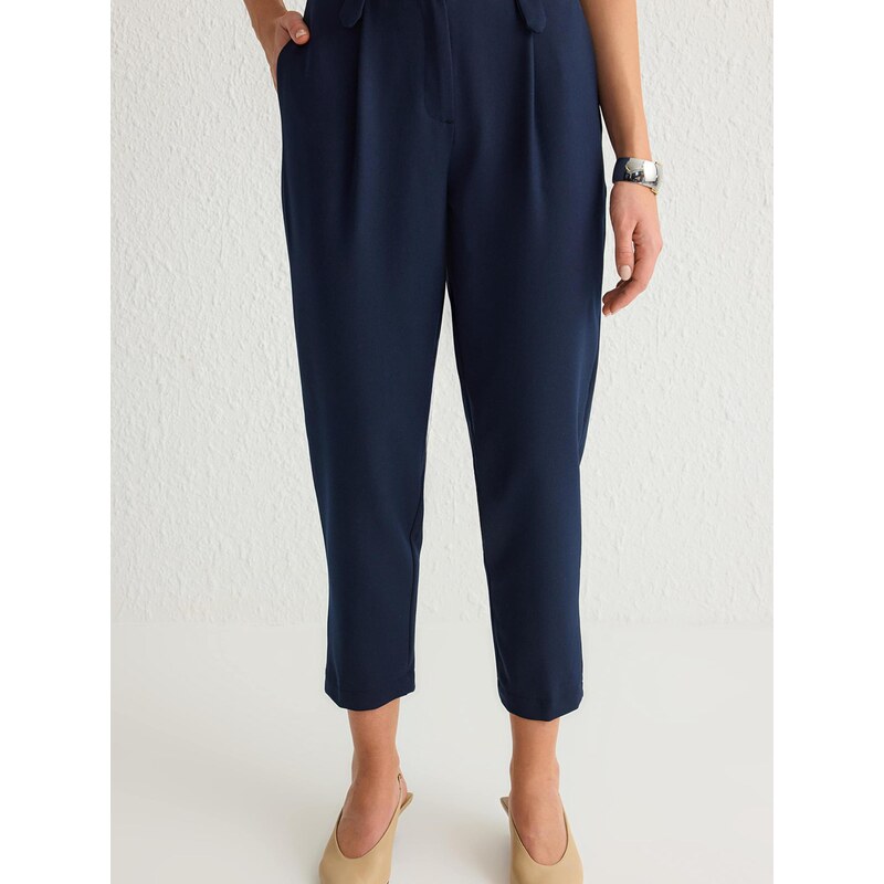 Trendyol Plisované nohavice indigo 67906324