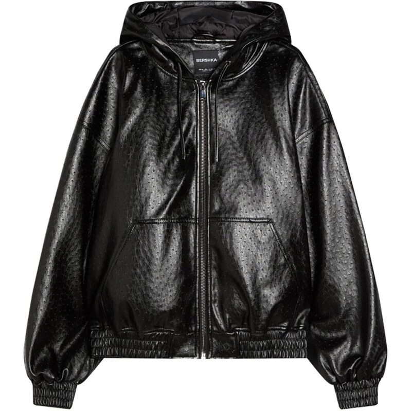 Bershka Prechodná bunda čierna 67906286