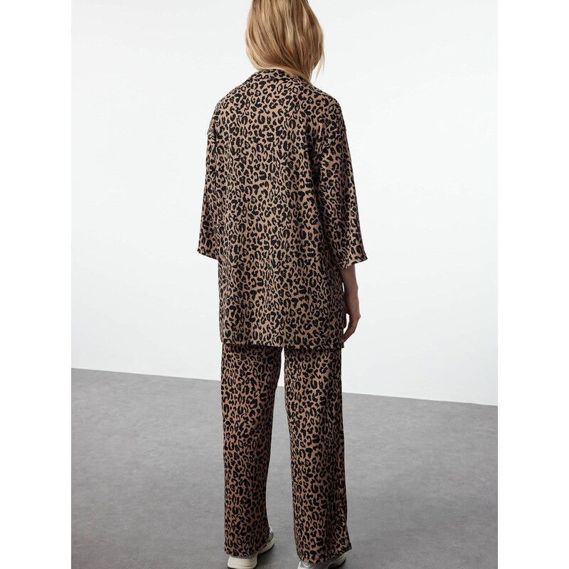 Trendyol Nohavicový kostým hnedá / čierna 67906481