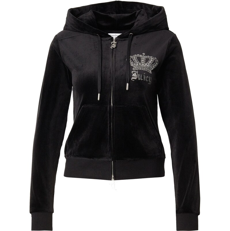 Juicy Couture Tepláková bunda Gothic Crown čierna / priehľadná 67906920