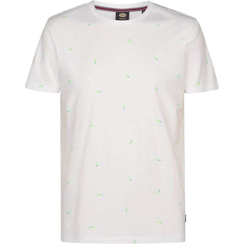 Petrol Industries Tričko neónovo zelená / biela 67907086