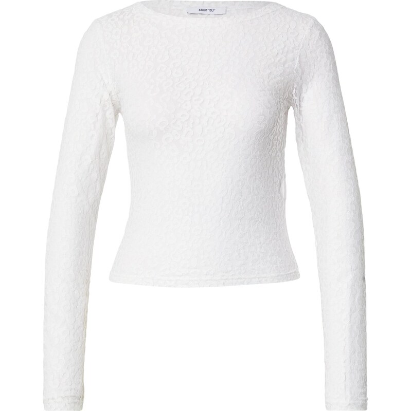 ABOUT YOU Tričko Charleen šedobiela 67907106