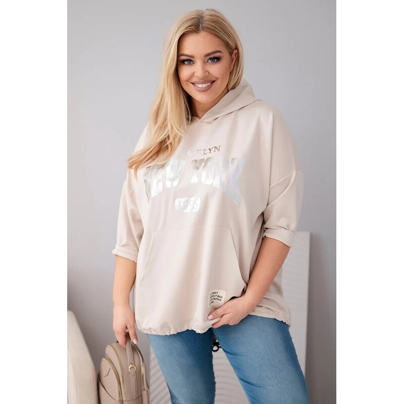 Kesi Włoski Kesi dámska plus-size viskózová mikina s kengurím vreckom 67834577