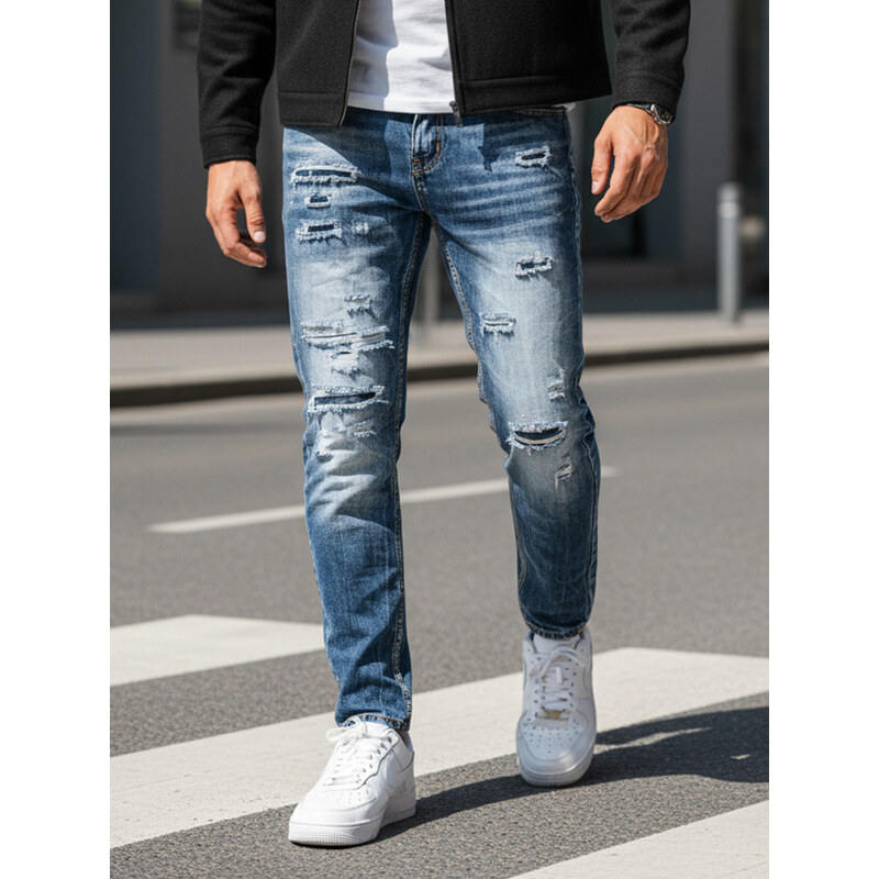 BASIC Modré pánske štýlové rifle UX4349 53694664