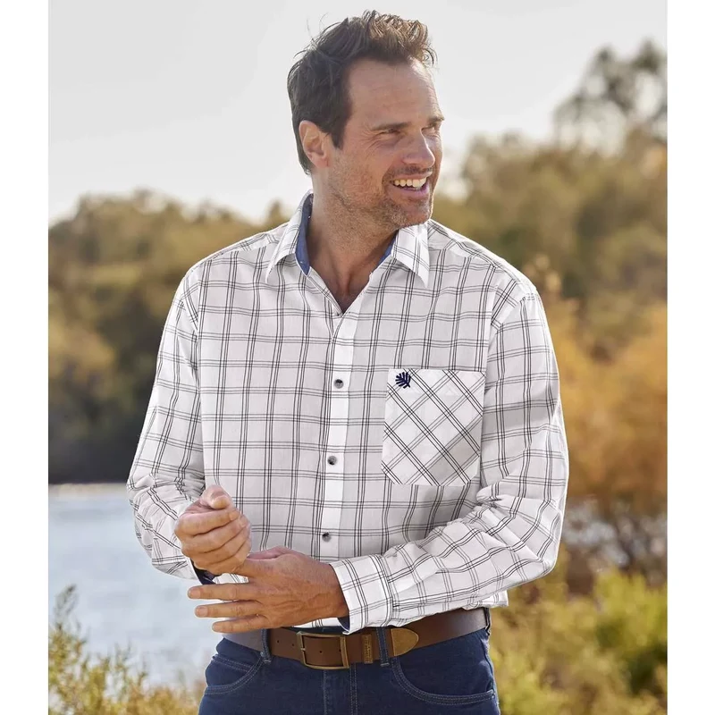 Popelínová kockovaná košeľa Montreal Atlas For Men Kostkovaná 67912341