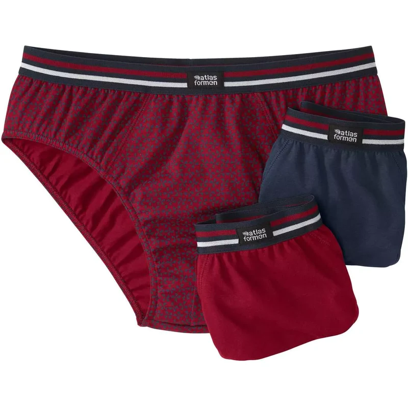 Sada 3 pohodlných slipov Atlas For Men Modrá 67912343