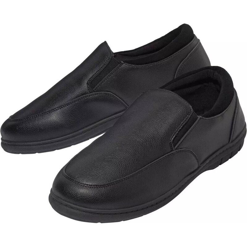 Čierne mokasíny zo štiepanej kože Atlas For Men Čierna 67912348