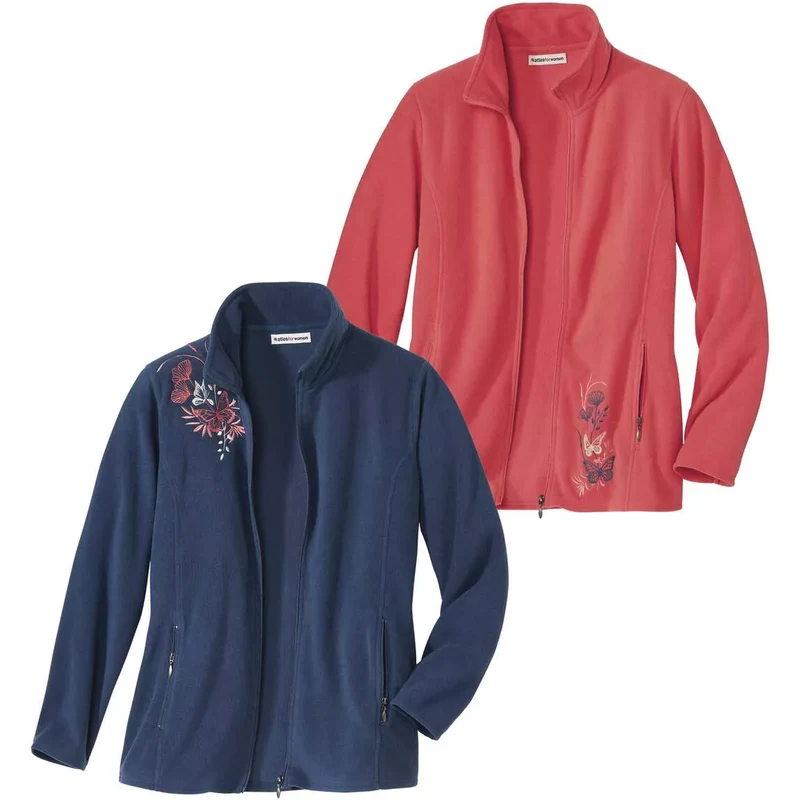 Sada 2 mikroflísových mikín s výšivkou Atlas For Men Oranžová 67912351