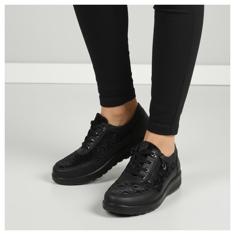 LET GET Dámske čierne kožené poltopánky so zipsom NATIVA 67912745