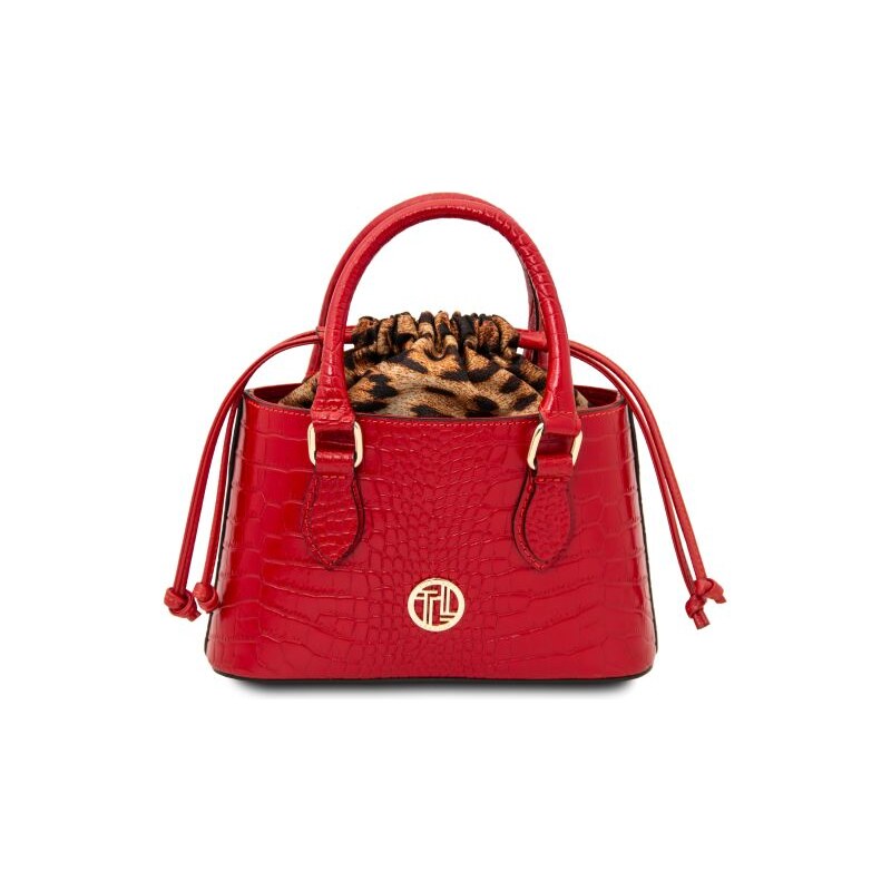 Kožená kabelka s krokodílím potlačou Croque - Tuscany Leather 67912851