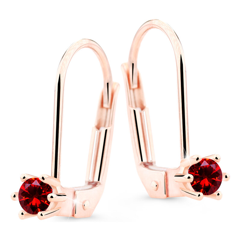 Cutie Diamonds Krásne visiace náušnice z ružového zlata s rubínmi 67921365