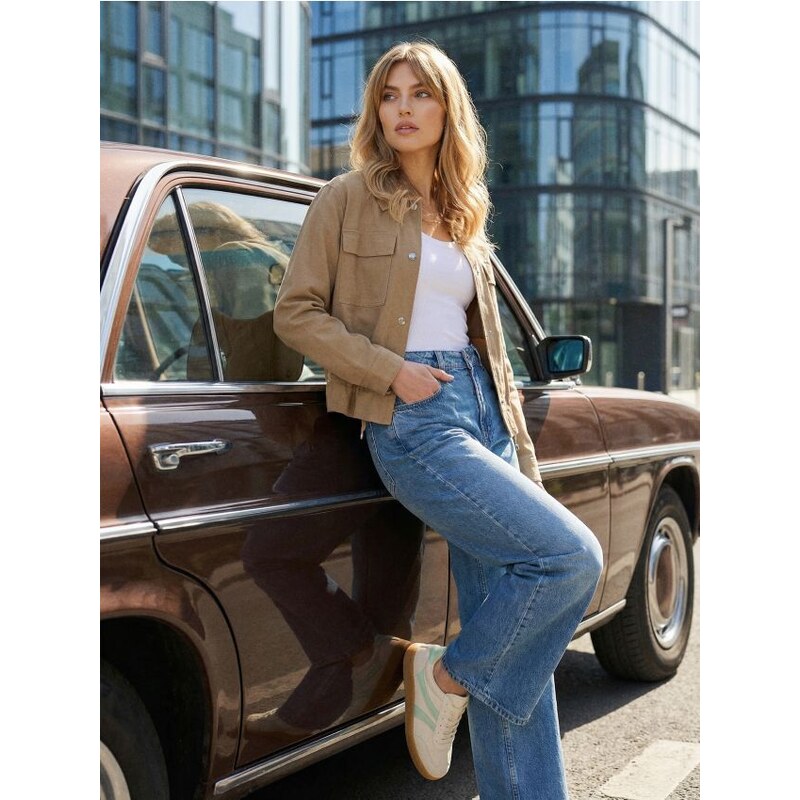 Sinsay - Bunda typu shacket - béžová 67543538