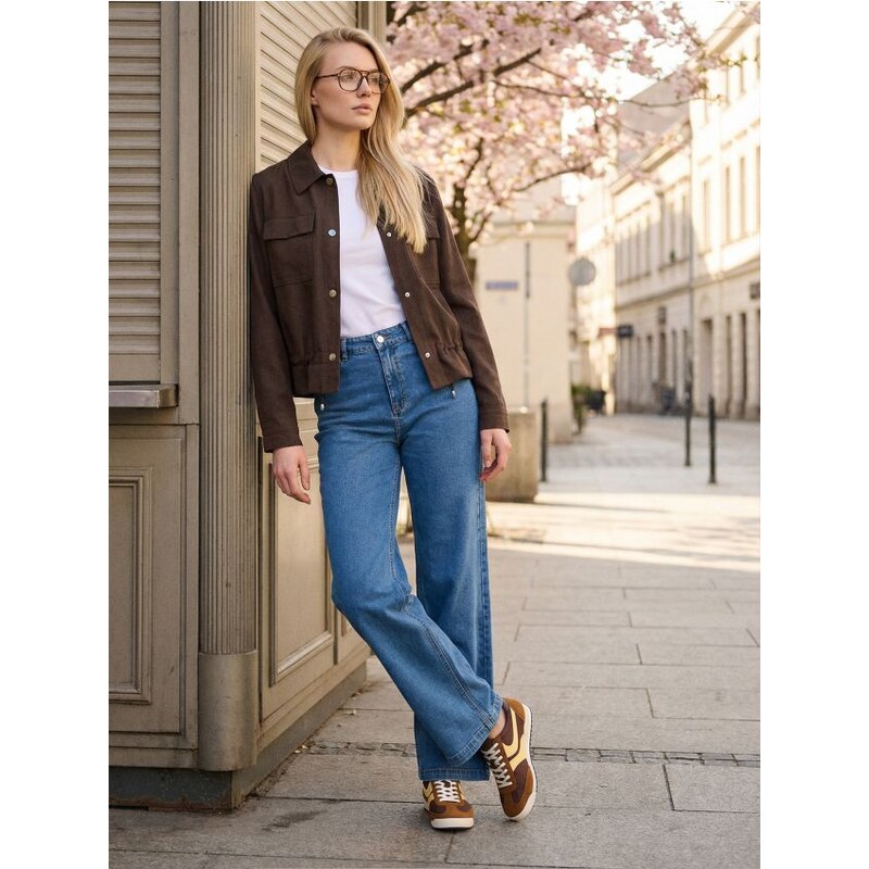 Sinsay - Bunda typu shacket - tmavohnedá 67559102