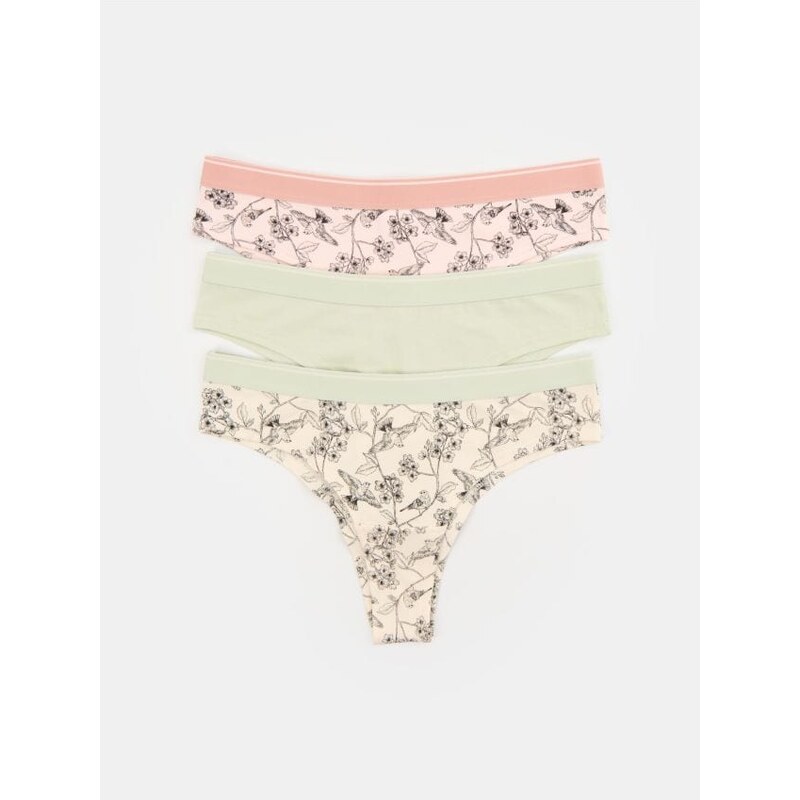 Sinsay - Súprava 3 brazílskych nohavičiek - viacfarebná 68380492