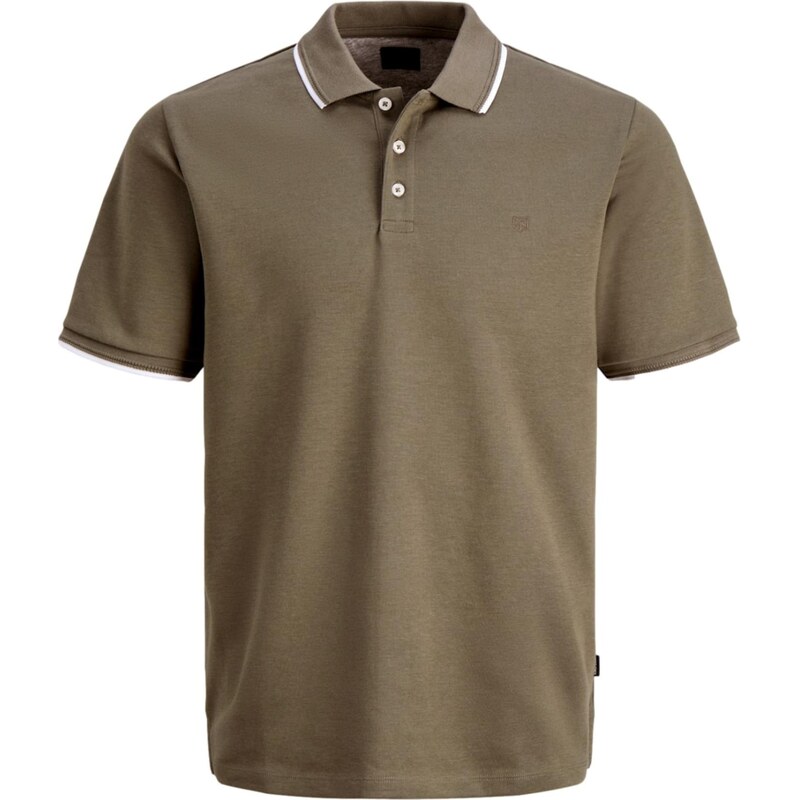 Jack & Jones Premium Tričko JPRBLAETHAN olivová / biela 67552356