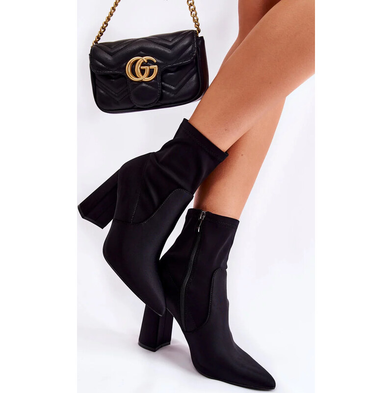 Kesi Čierne dámske materiál topánky na podpätku Amile 67925182