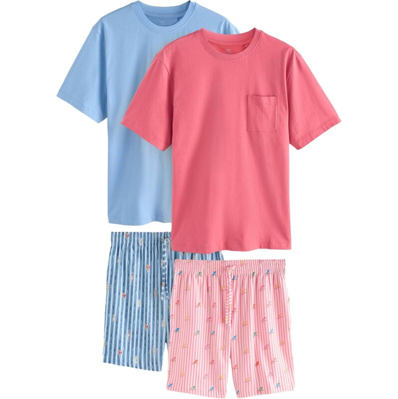 Next Krátke pyžamo modrá / koralová 67929725