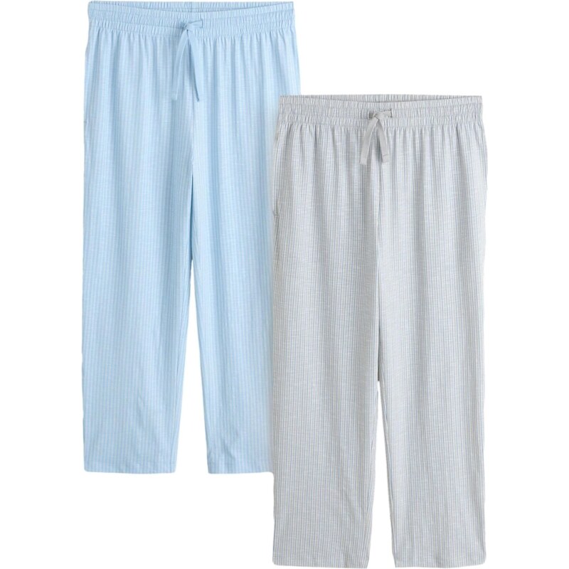 Next Pyžamové nohavice svetlomodrá / sivá melírovaná 67931437