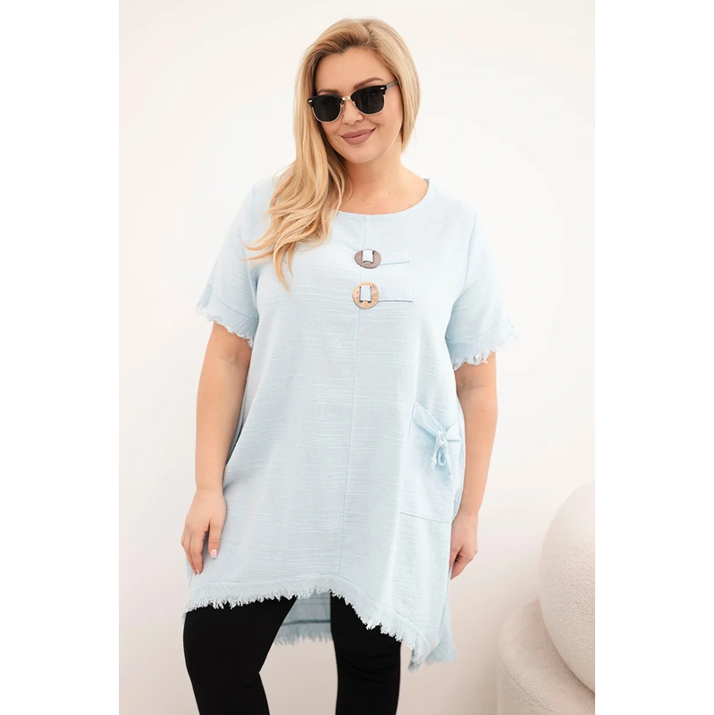 Kesi Dámske bavlnené šaty nadmernej veľkosti s dlhším chrbtom a 68128214