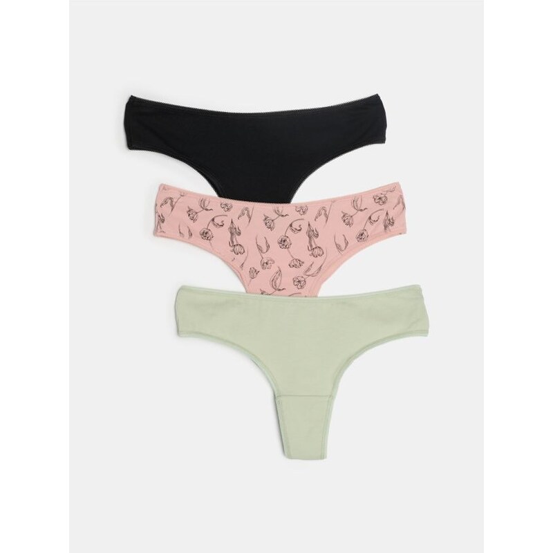 Sinsay - Bavlnené brazilské nohavičky 3 balenie - viacfarebná 67925667