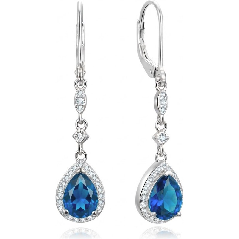 Beneto Nádherné strieborné náušnice s modrými zirkónmi AGUC3296 66586629