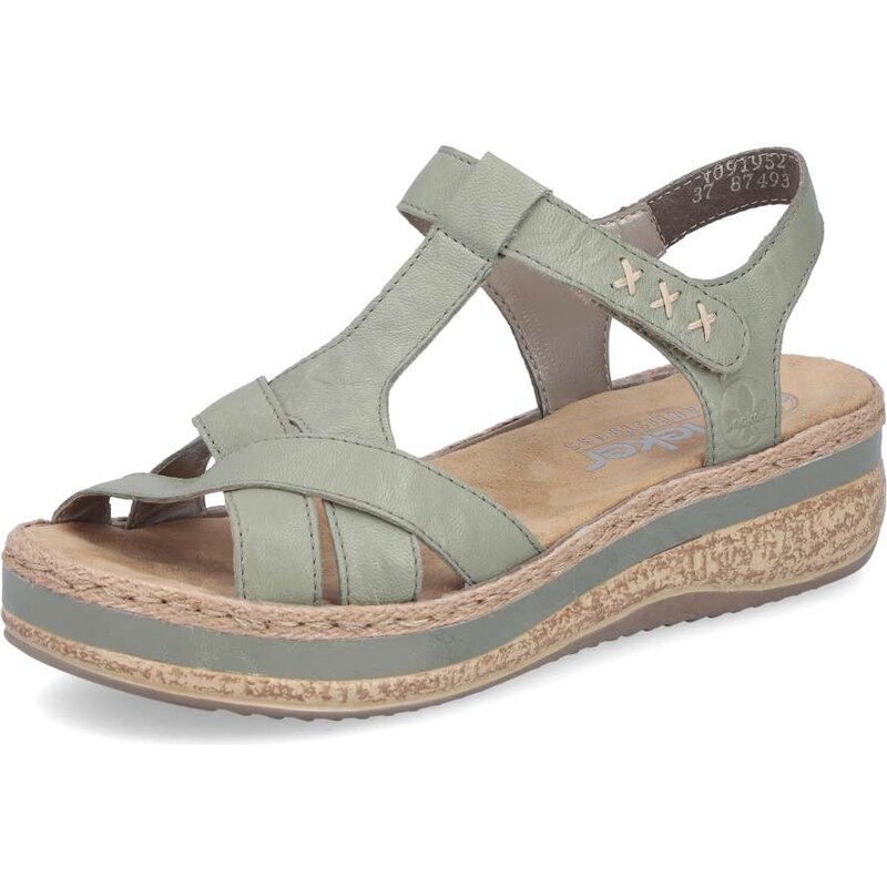Dámske sandále RIEKER V0919-52 zelená S6 68029529