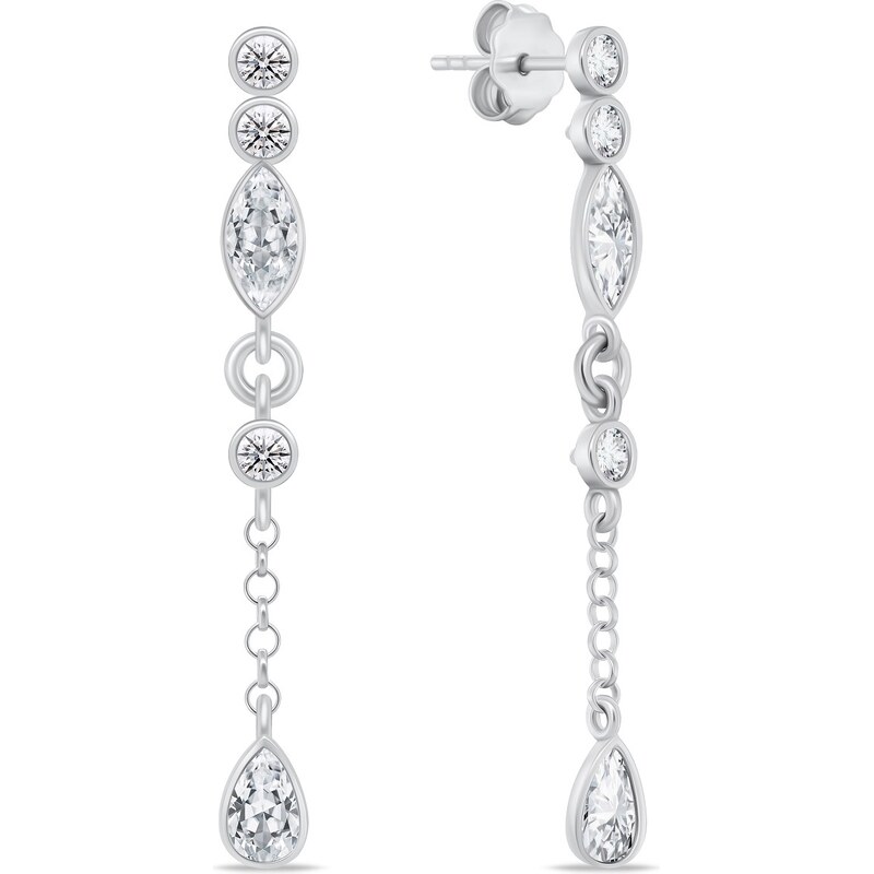 Brilio Silver Slušivé strieborné náušnice so zirkónmi EA847W 66590932