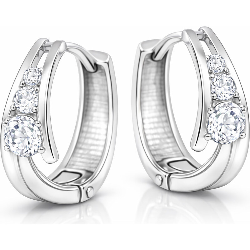 Soliter Zlaté náušnice krúžky s kryštálmi 239 001 00800 07 66594118