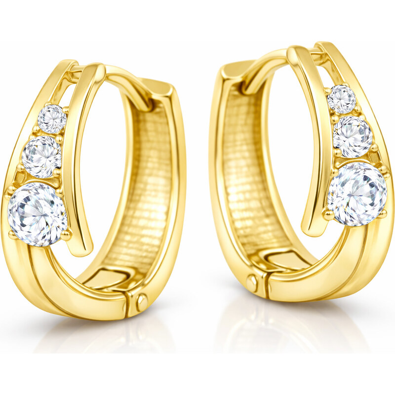 Soliter Zlaté náušnice krúžky so zirkónmi 239 001 00800 66586307