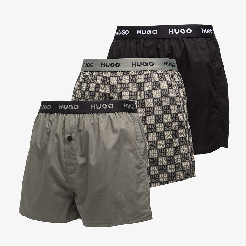 Boxerky Hugo Boss Woven Boxer 3-Pack Black XXL 68085204