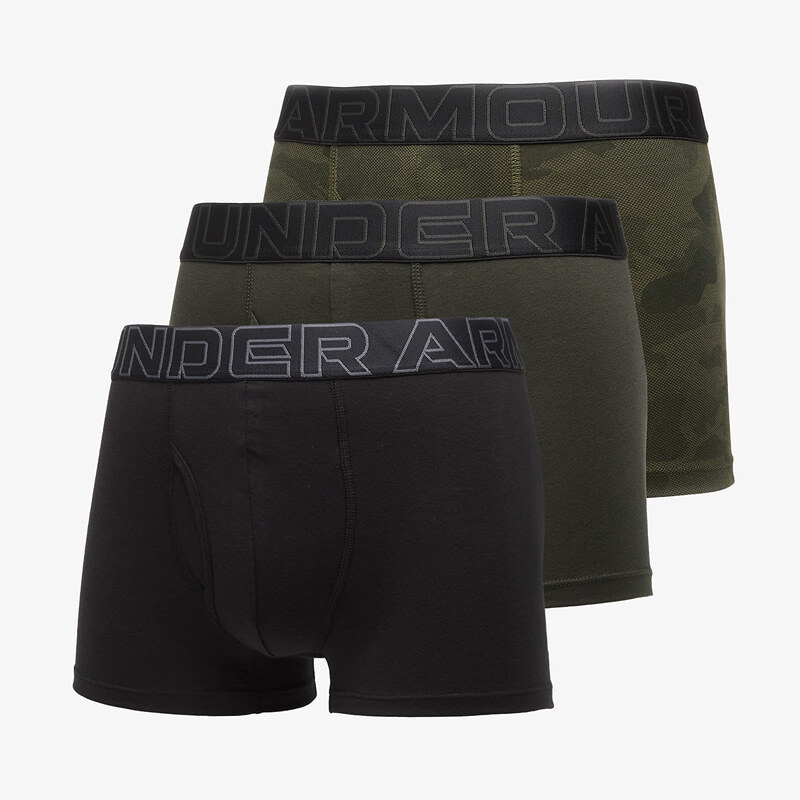 Trenírky Under Armour Performance Cotton Print 3in 3-Pack Black XXXL 68085211