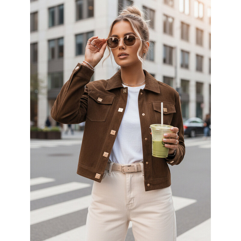 FashionStreet dámska hnedá semišová bunda TY5581 68087307