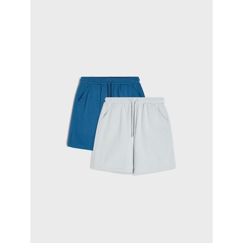 Sinsay - Bavlnené šortky 2 pack - svetlomodrá 68127436