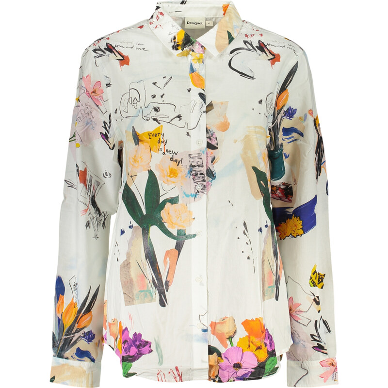 Elegantná Dámska Košeľa DESIGUAL Biela 68298108