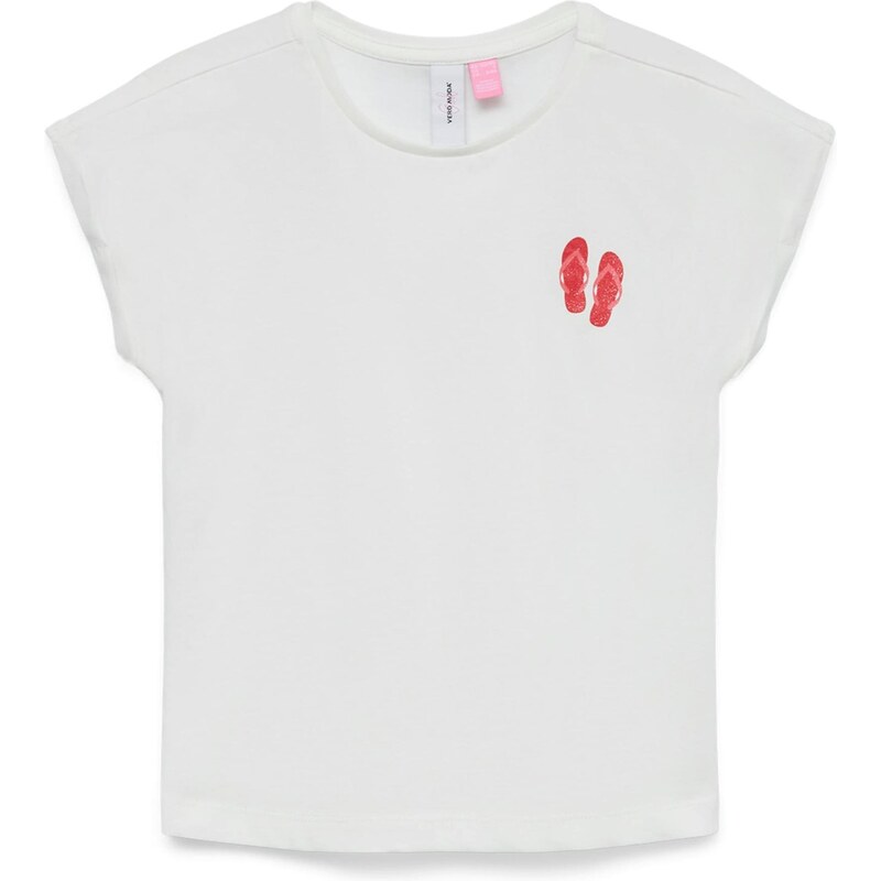 Vero Moda Girl Tričko VMNANNA AVA tmavočervená / biela 68159816