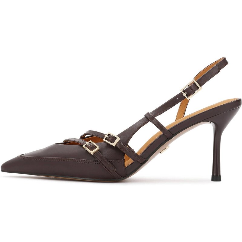 Kazar Lodičky s otvorenou pätou tmavohnedá 68160032