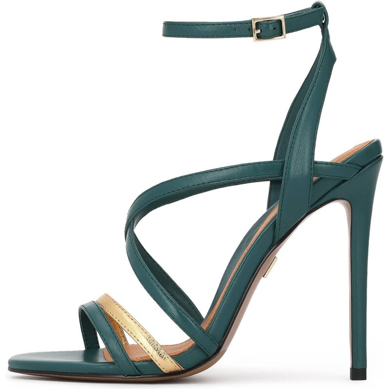 Kazar Remienkové sandále zlatá / tmavozelená 68160038