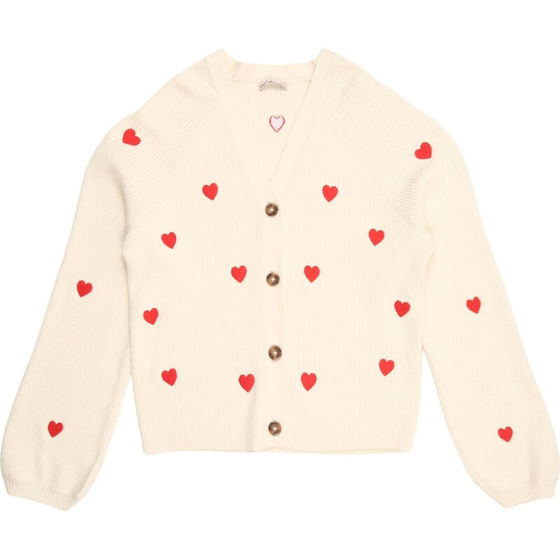 ONLY GIRLS Kardigán KOGDANA béžová / červená 68160298