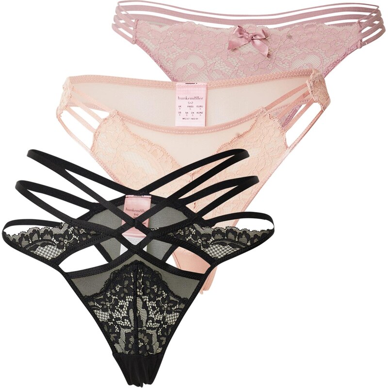 Hunkemöller Tangá svetlofialová / púdrová / čierna 68160444