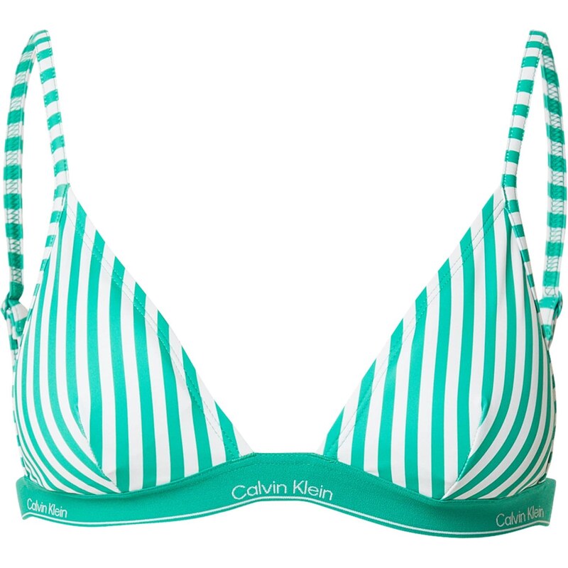 Calvin Klein Swimwear Bikinový top zelená / biela 68160524