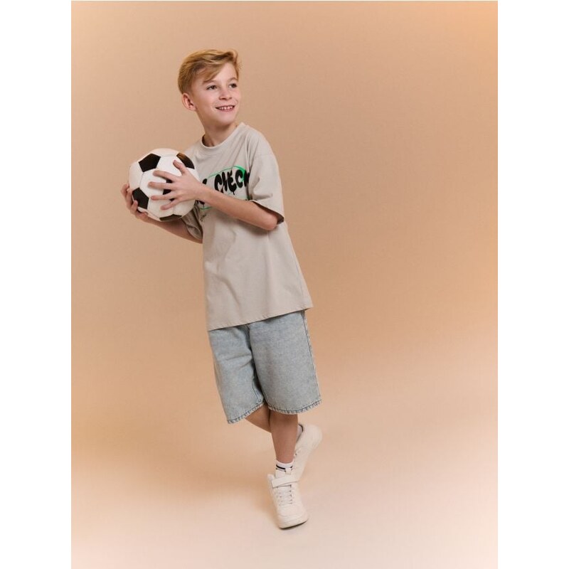 Sinsay - Džínové šortky straight s efektom obnošenia - modrá 67722982