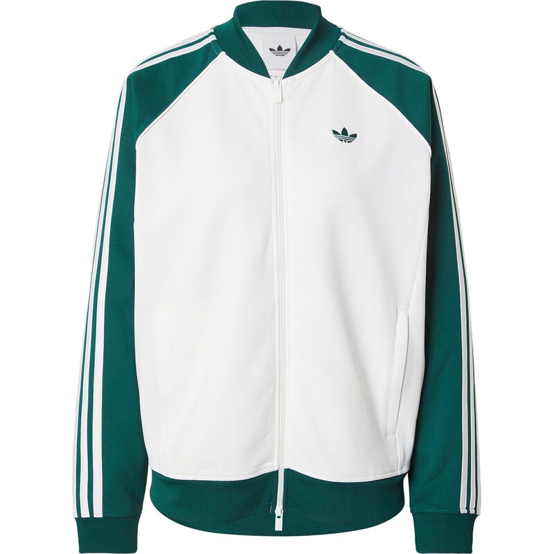ADIDAS ORIGINALS Tepláková bunda smaragdová / biela 68160612
