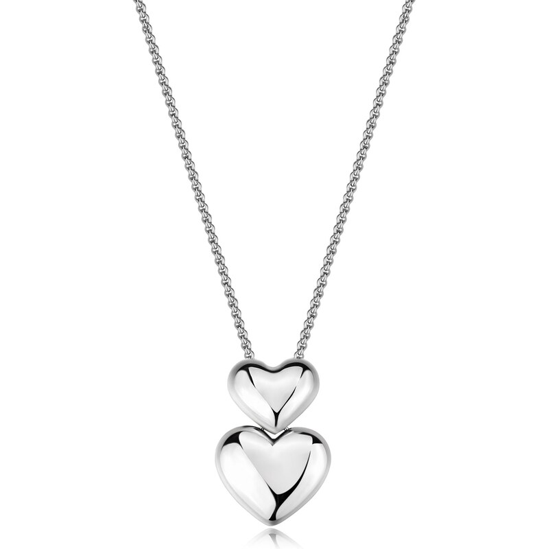 SAgapõ Dámsky oceľový náhrdelník Dvojité srdce Stellar SSE55 68158238