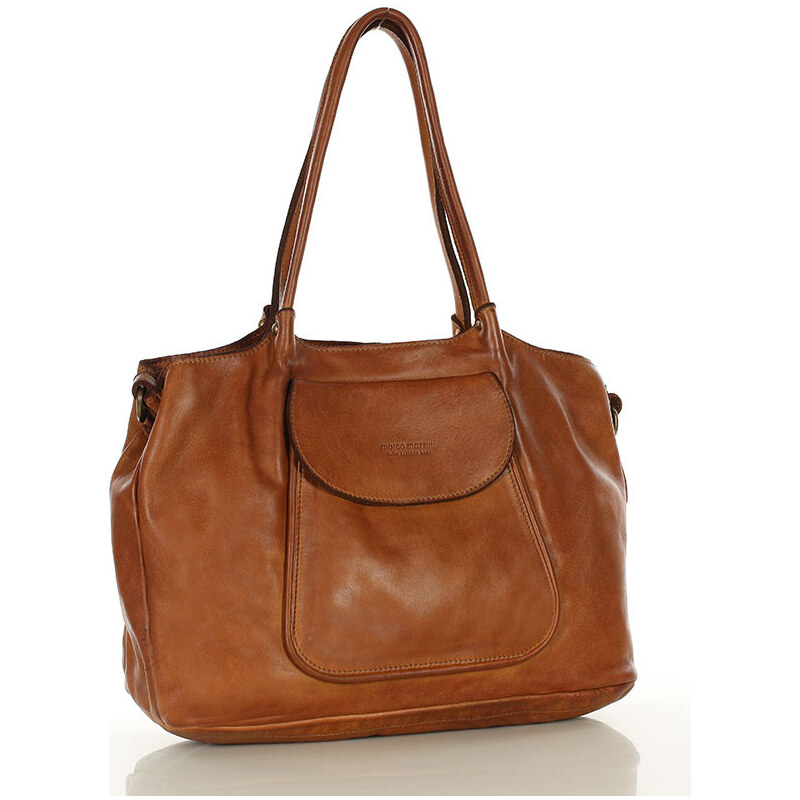 Marco Mazzini handmade MARCO MAZZINI Kožená shopper kabelka | hnedá 30362424