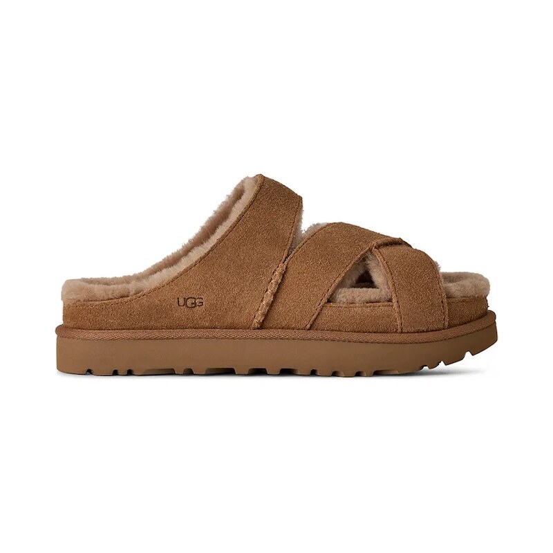 Semišové šľapky UGG W Greenport Cross Strap Slide 67901078