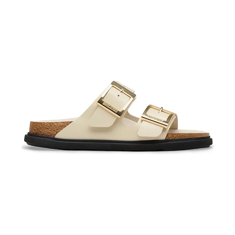 Birkenstock šľapky na plochom podpätku dámske kožené Arizona Droplet 67714820