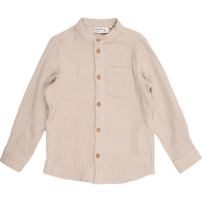 NAME IT Košeľa NMMJOHN sivobéžová 68213053