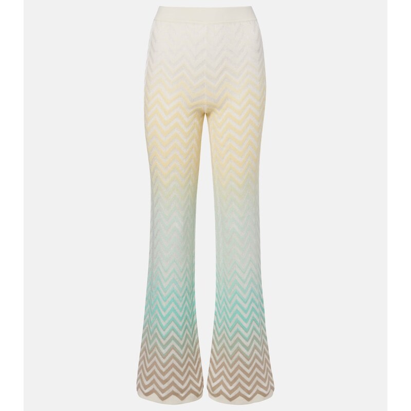 Missoni Zigzag cotton-blend flared pants 68166967