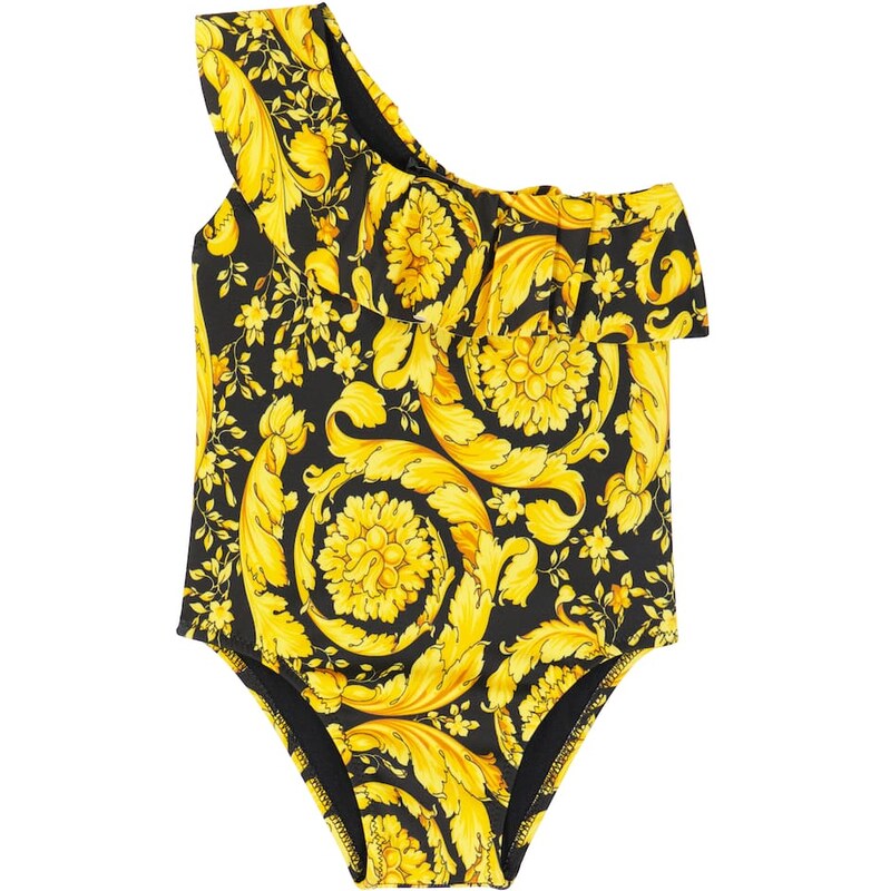 Versace Kids Baby Barocco one-shoulder swimsuit 67937446
