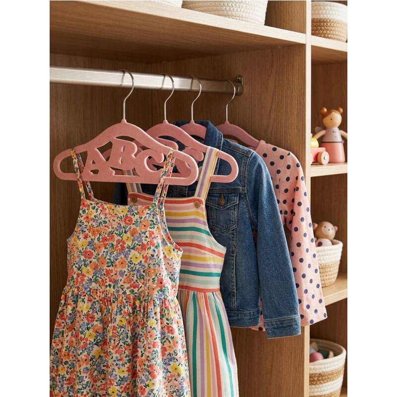 Sinsay - Detské vešiaky s nápisom ABC 10 pack - pastelová ružová 68127455